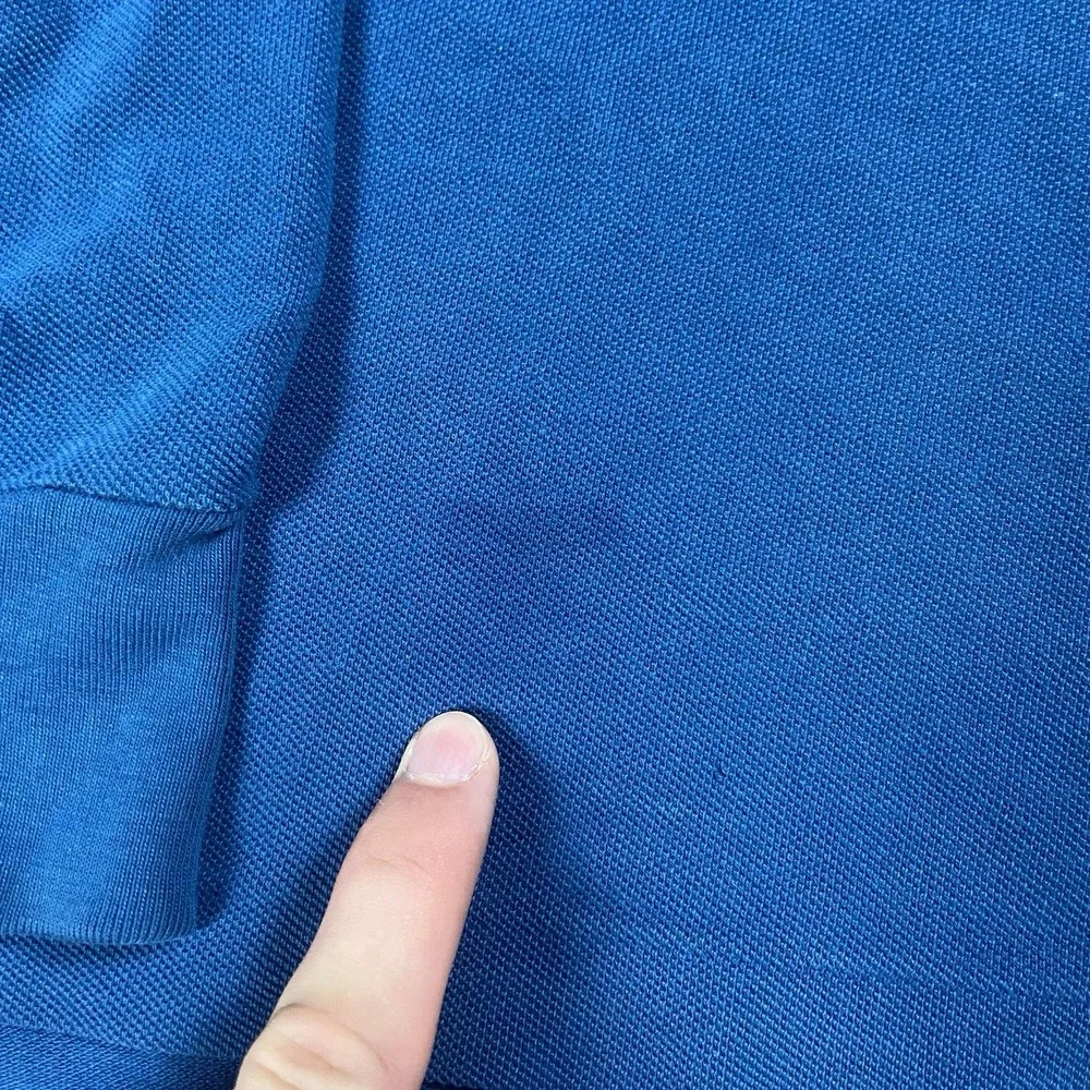 Vintage 90s Polo Ralph Lauren Long Sleeve Polo Size Medium Blue Mock Neck Pony